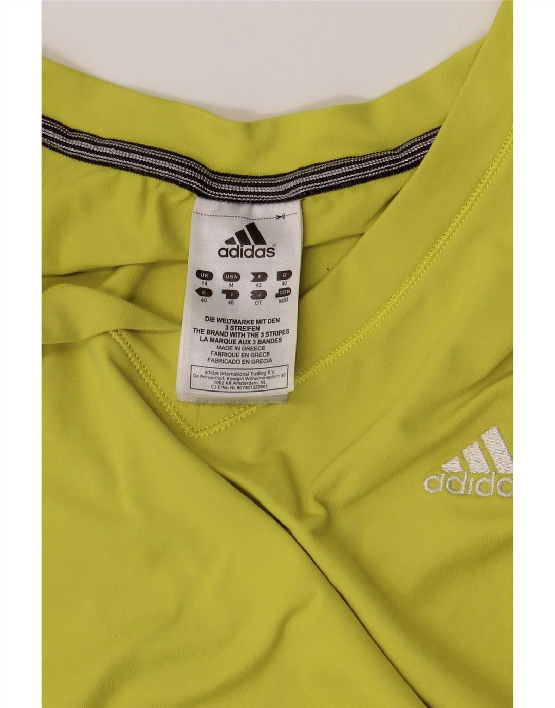 Adidas Poplin T-Shirt Top UK 14 Medium Grøn Polyamid