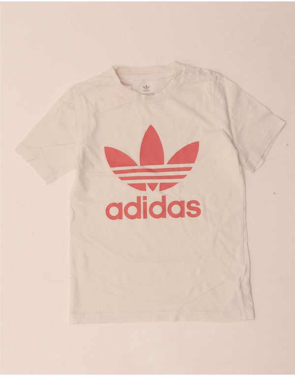 Adidas piger grafisk t-shirt top 7-8 år hvid bomuld