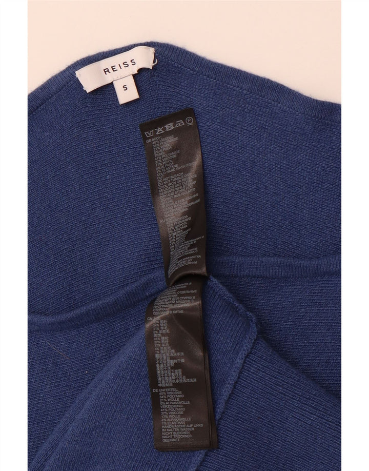 REISS Dame Oversized Boat Neck Jumper Sweater UK 10 Small Blue