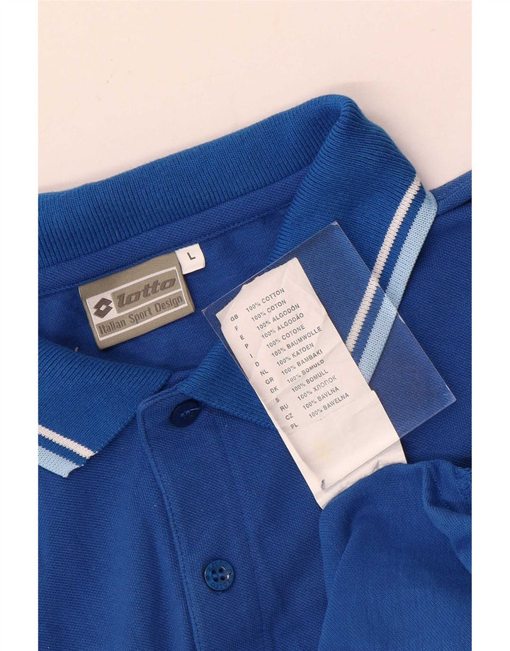 Lotto Herre poloshirt Stor blå stribet bomuld