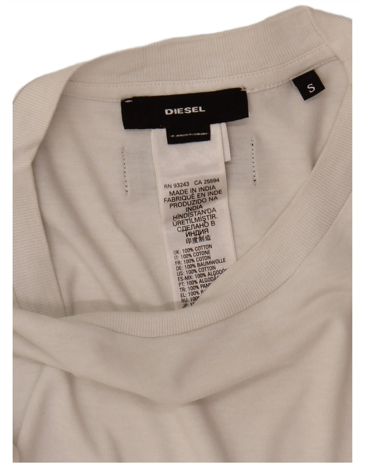 Diesel Herre T-Shirt Top Lille Hvid Bomuld