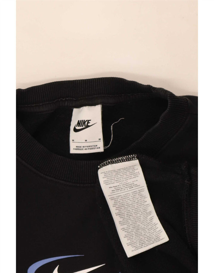 Nike Herre Grafisk Loose Fit Sweatshirt Jumper Medium Sort Bomuld