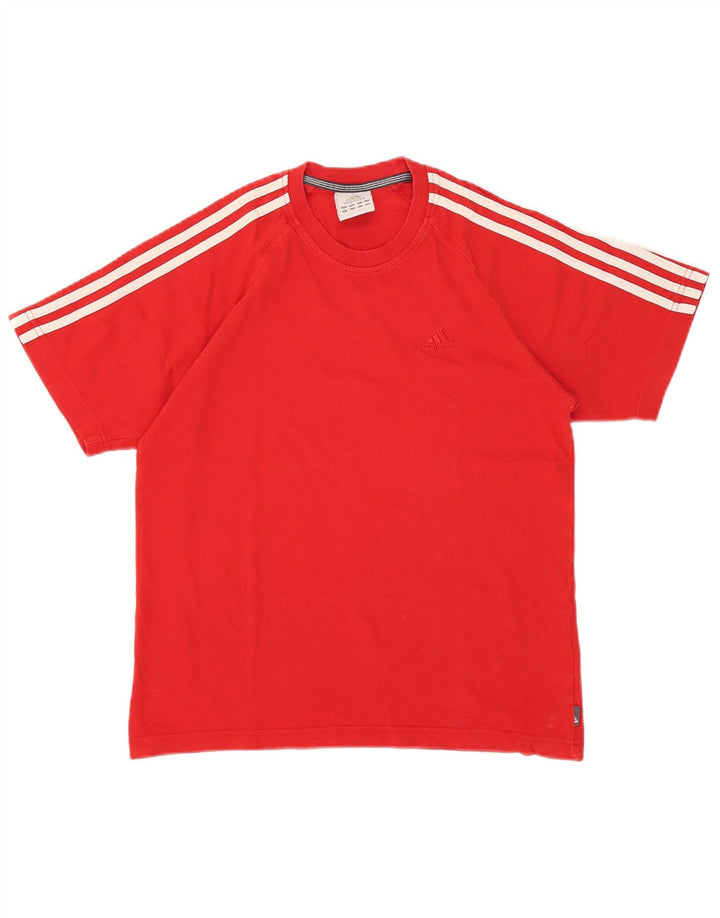 Adidas Herre T-Shirt Top Lille Rød Bomuld