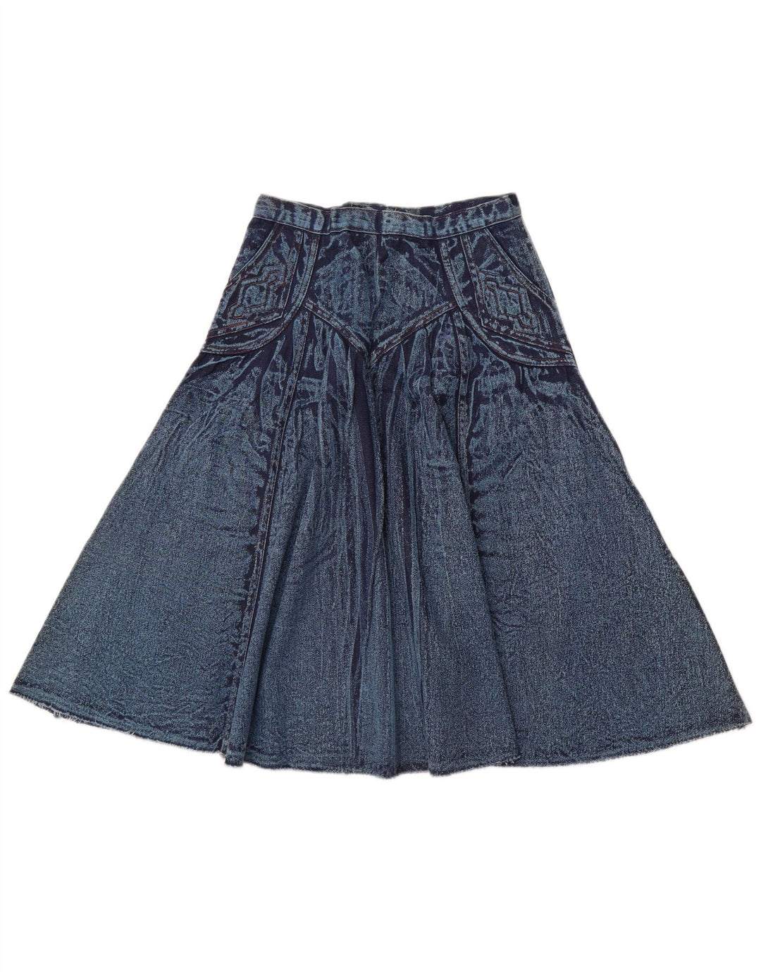 VINTAGE Dame højtaljet denimnederdel W28 Medium Blue