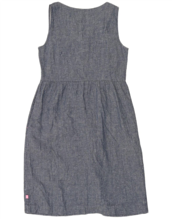 JOULES Womens Sleeveless Sheath Dress UK 12 Medium  Blue Linen