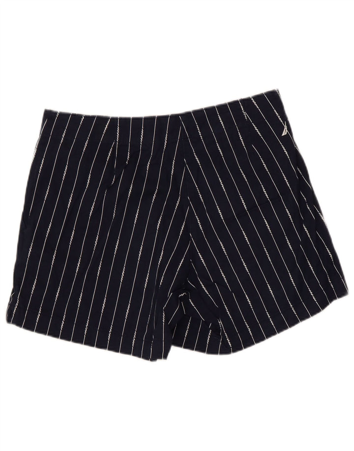 NAUTICA Chino Shorts til kvinder US 8 Medium W32 Navyblå stribet bomuld