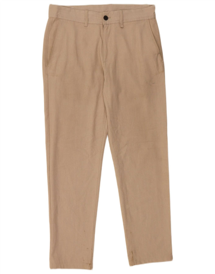 Zara Herre Slim Chino Bukser EU 38 Small W30 L28 Beige Polyester