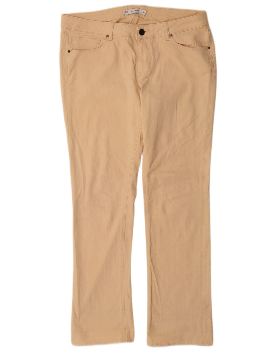 Zara Dame Bootcut Jeans EU 46 2XL W36 L31 Beige Bomuld