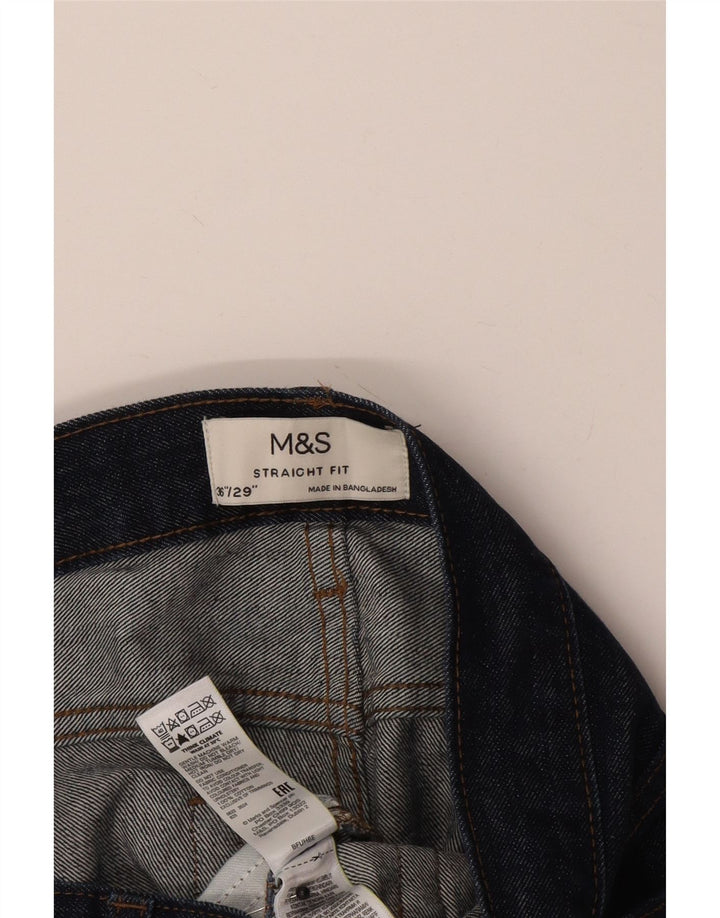 Marks & Spencer Straight Jeans til mænd W36 L29 Marineblå bomuld