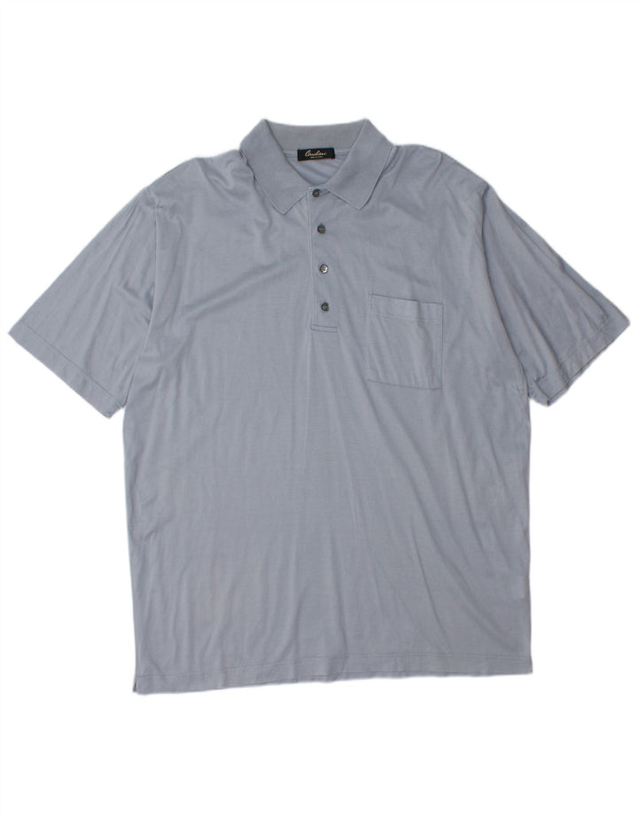 Corneliani herre poloshirt XL blå bomuld