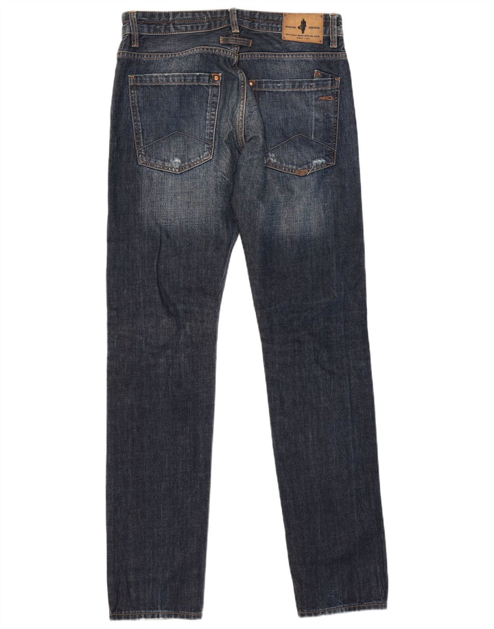 MARLBORO CLASSICS Herre nødlidende Regular Tapered Jeans W31 L34 Blå