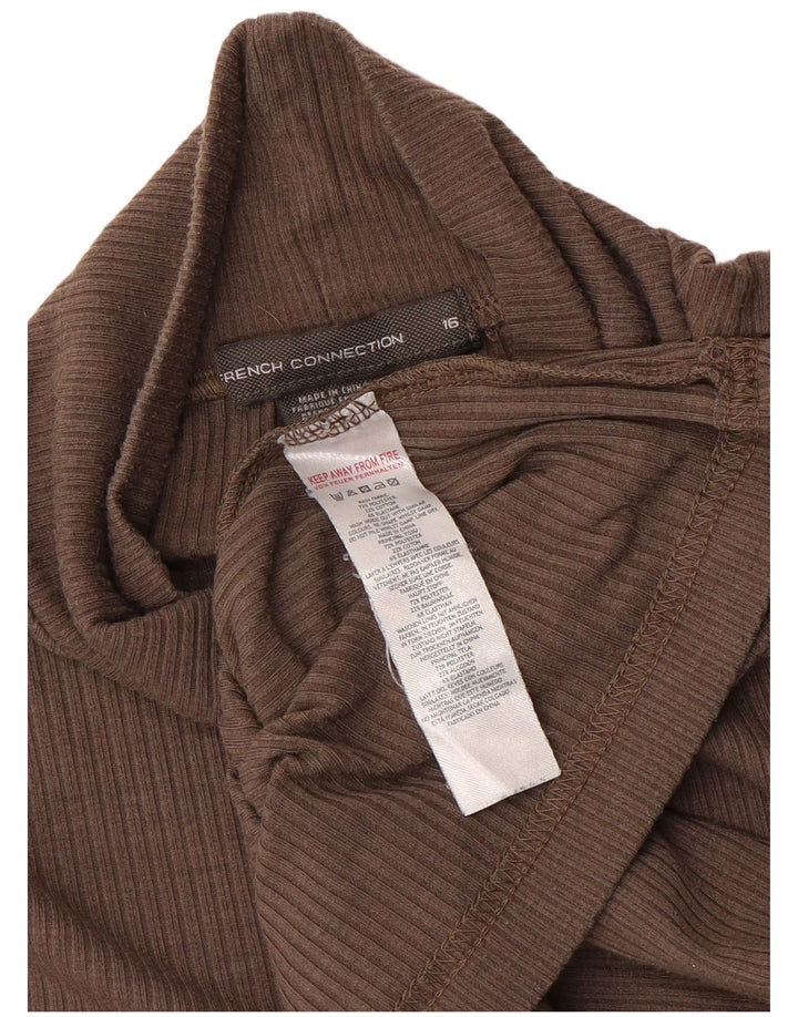 French Connection Dame Top Langærmet UK 16 Stor Brun Polyester