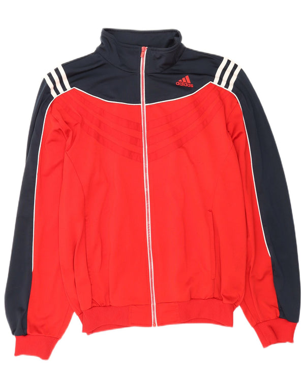 Adidas Træningsdragt til mænd Top jakke UK 44/46 Large Red Colourblock Polyester