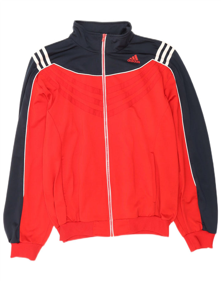 Adidas Træningsdragt til mænd Top jakke UK 44/46 Large Red Colourblock Polyester