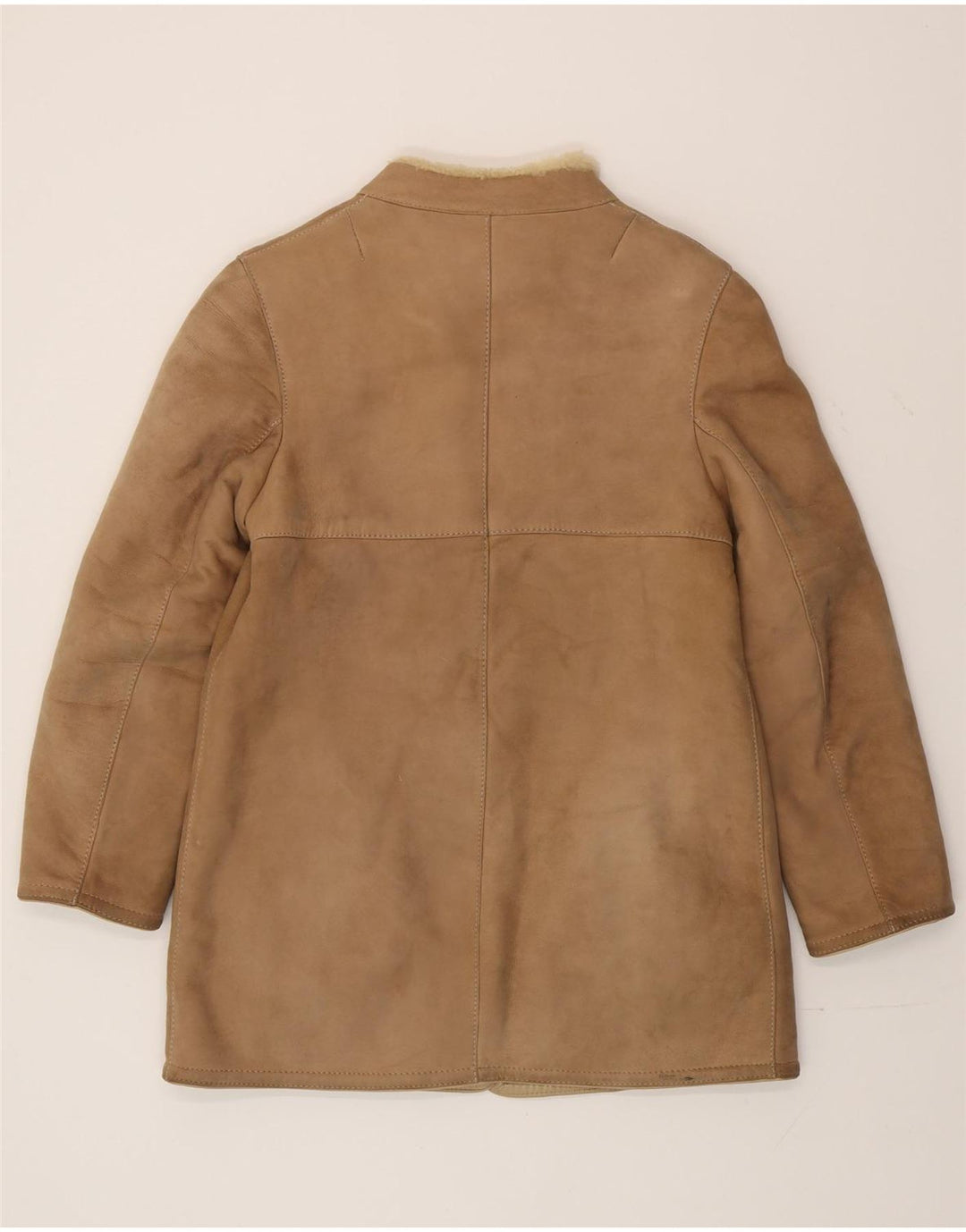 Vintage Dame Shearling Coat IT 44 Medium Beige Shearling