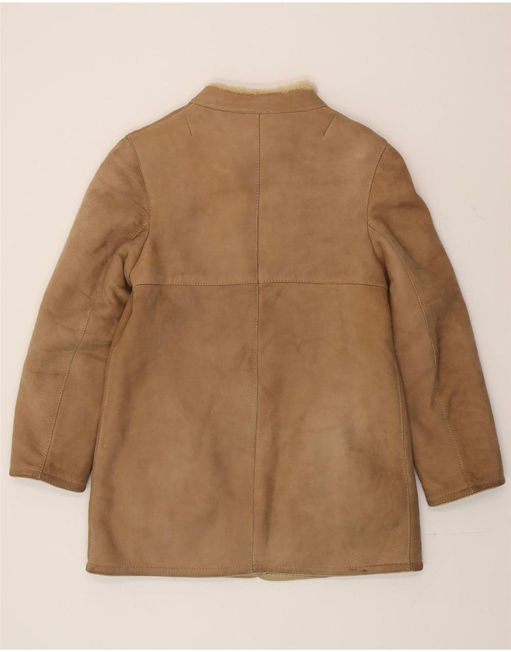 Vintage Dame Shearling Coat IT 44 Medium Beige Shearling