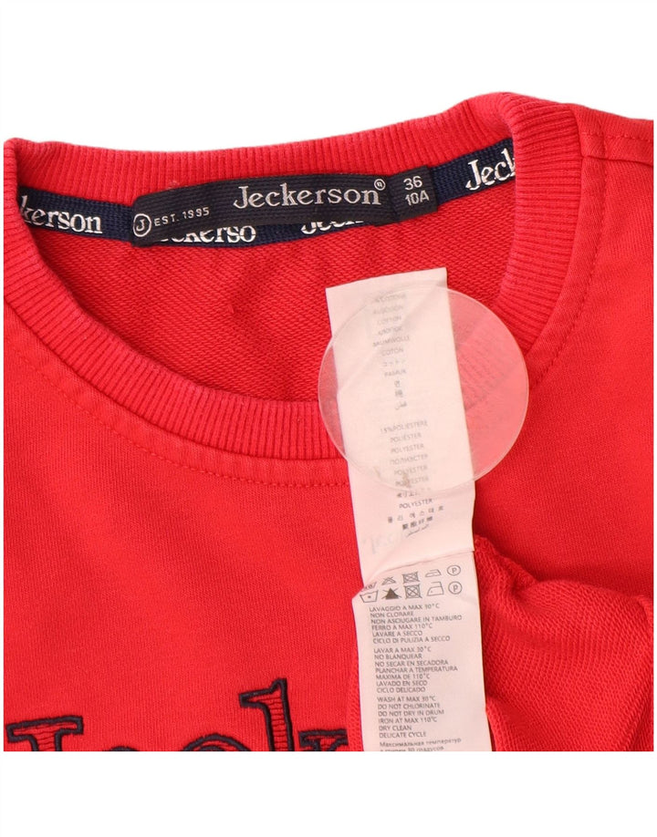 Jeckerson Boys Grafisk Sweatshirt Jumper 9-10 år Rød Bomuld