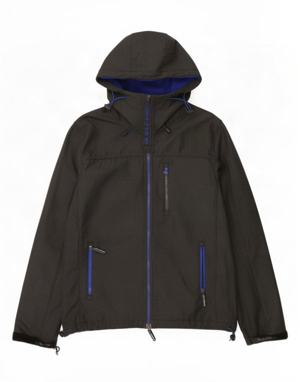 Superdry Windcheater grafisk vindjakke med hætte til mænd UK 42 XL Grå