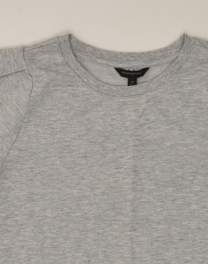 BANANA REPUBLIC Womens Sweatshirt Jumper UK 14 Medium Grey Polyester | Vintage Banana Republic | Thrift | Second-Hand Banana Republic | Used Clothing | Messina Hembry 