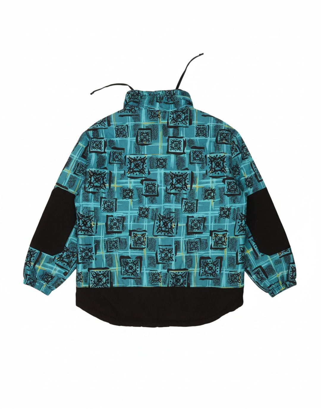 VINTAGE Girls Oversized Hooded Ski Jacket 15-16 Years Blue Geometric