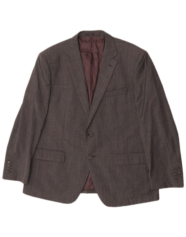 Marks & Spencer Herre 2-knaps blazerjakke UK 46 XL Grå ternet uld
