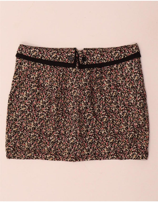 TOPSHOP Dame-mininederdel UK 10 Small W30 Flerfarvet blomsterbomuld