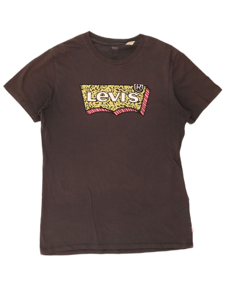 Levi's Herre grafisk T-shirt top mellemgrå bomuld