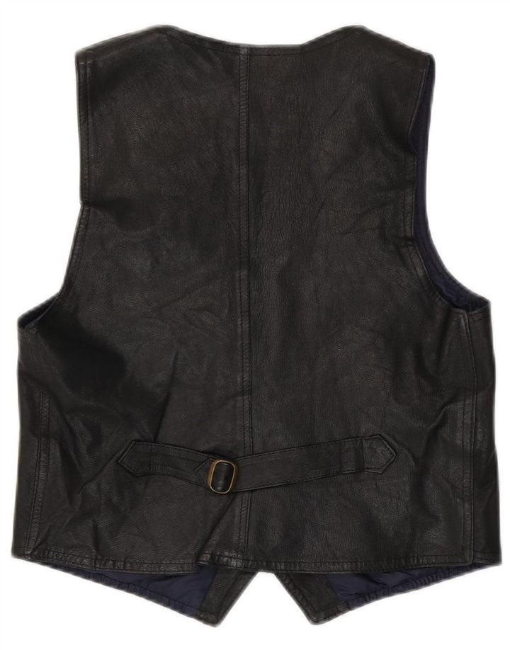 Vintage herre læder vest mellem sort læder