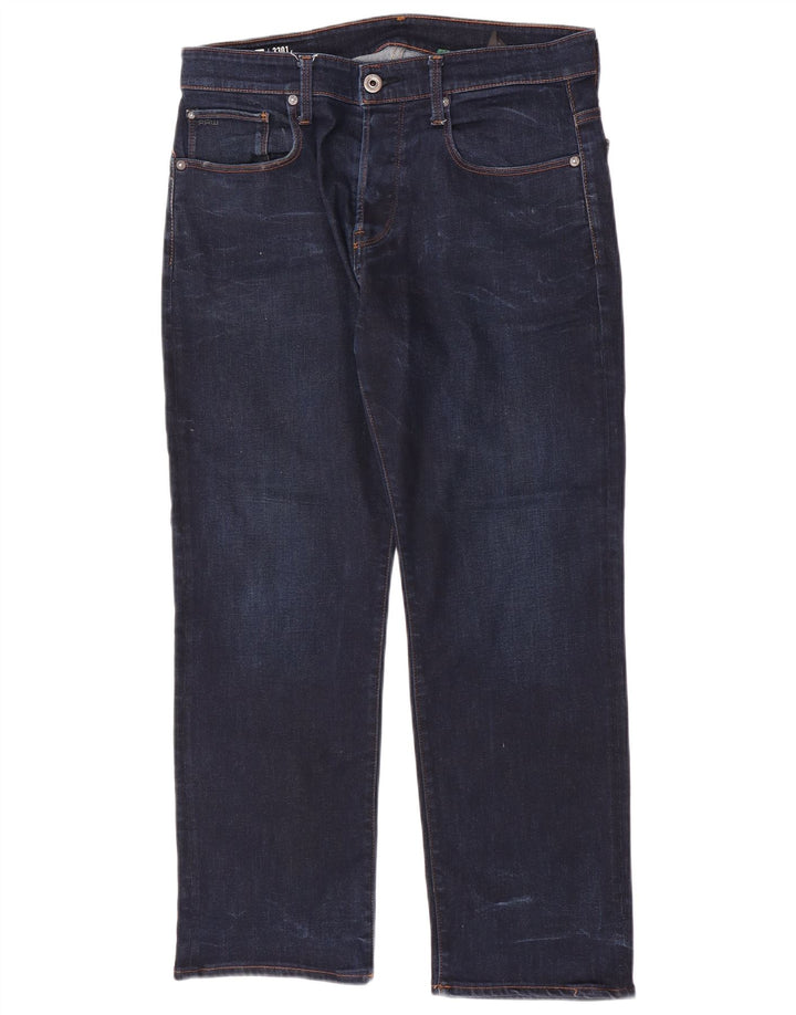 G-Star Herre 3301 Straight Jeans W33 L28 Marineblå Bomuld