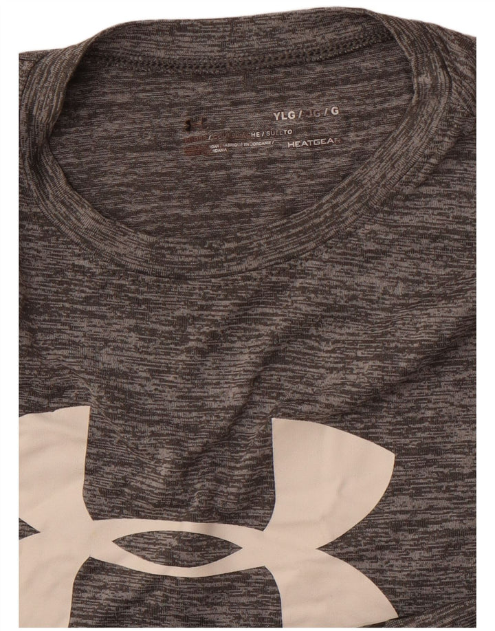 UNDER ARMOUR Drenge Heat Gear Grafisk T-shirt Top 11-12 år Large Grå