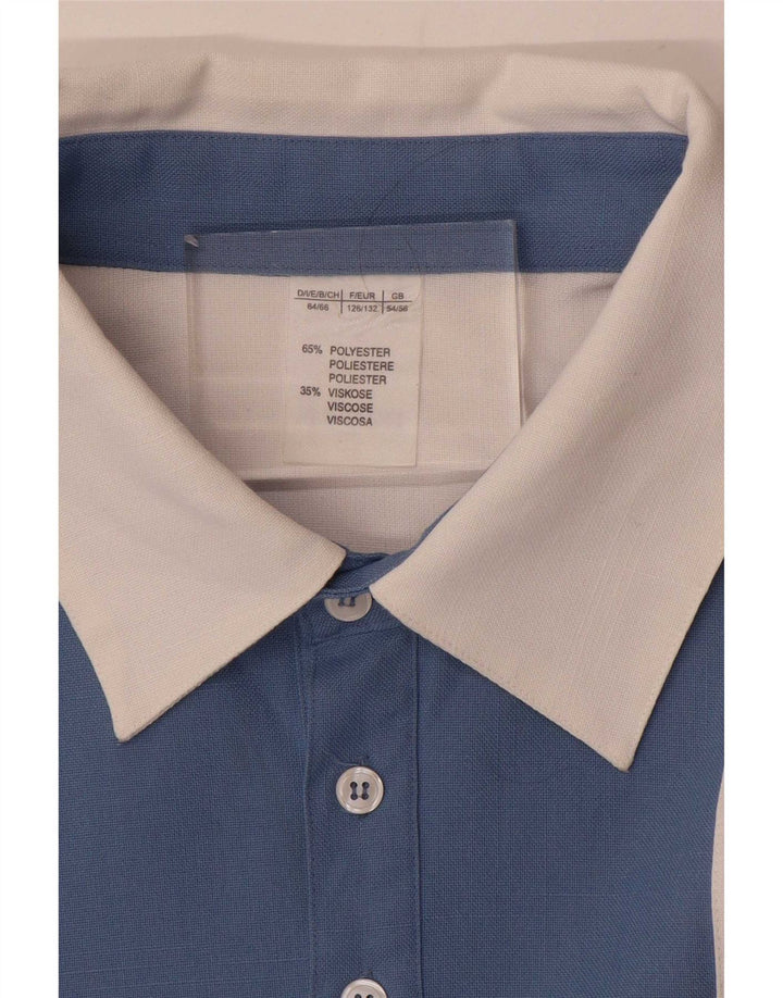 Vintage herre grafisk trøje UK 54/56 5XL blå farveblok