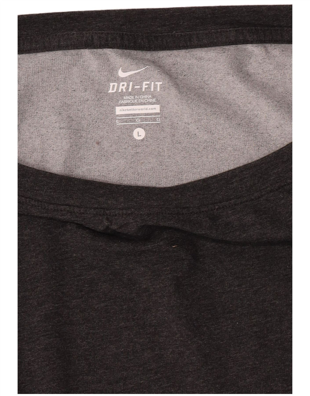 Nike Dame Dri Fit Top Langærmet UK 16 Large Grå Flecked Polyester