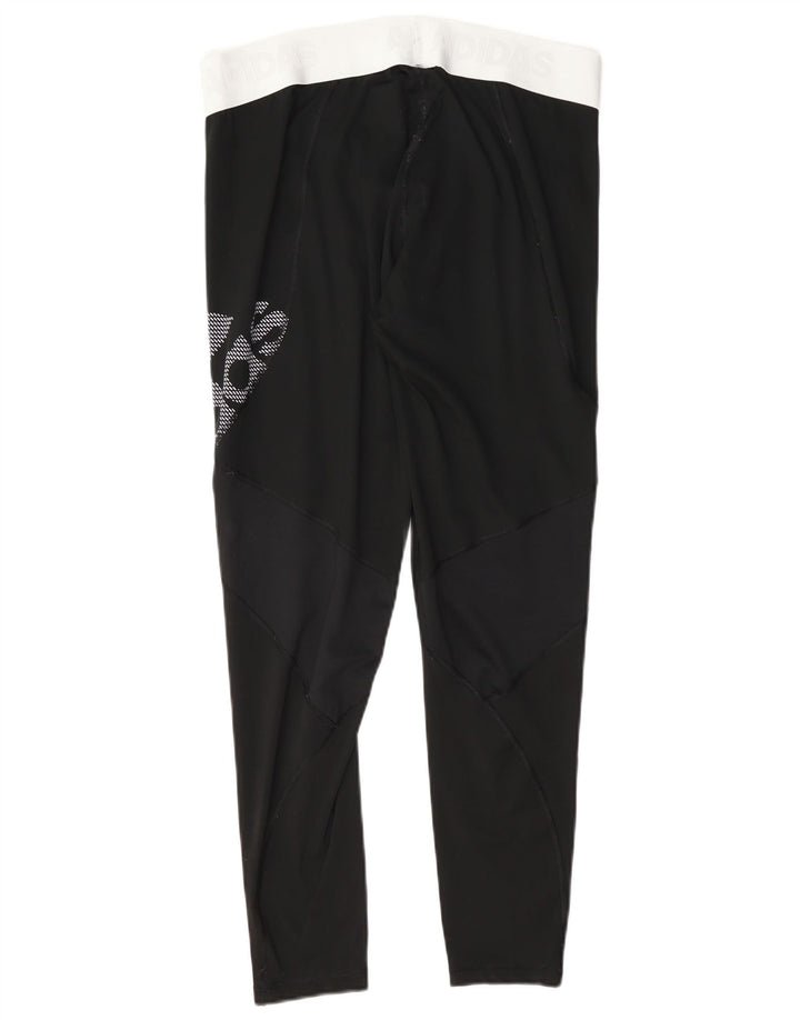 Adidas Womens Climacool Grafiske Leggings UK 16/18 Large Black Polyester