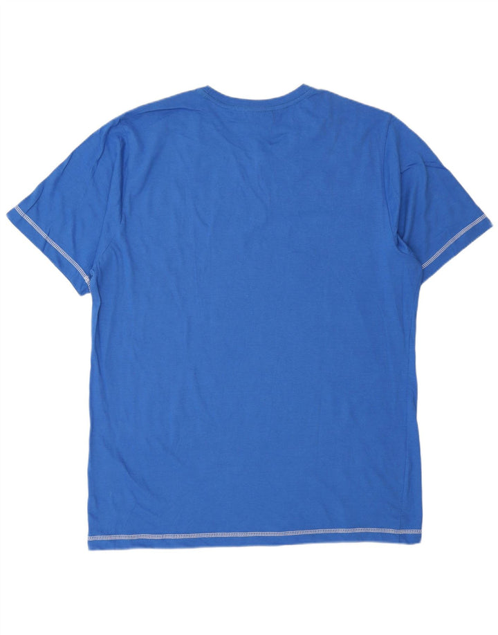 Uncle Sam Herre Grafisk T-Shirt Top XL Blå Bomuld
