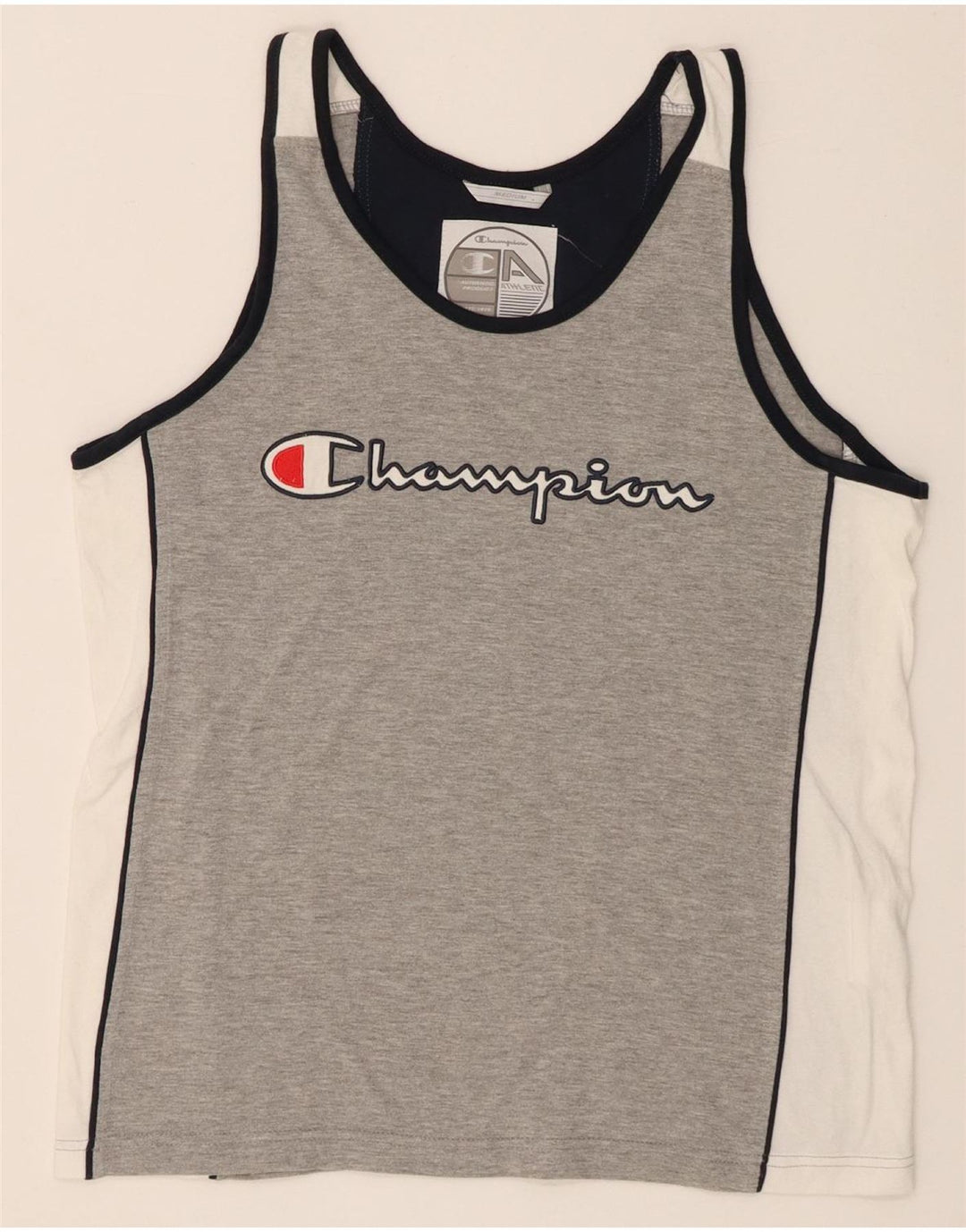 Champion Kvinder Grafisk Vest Top UK 14 Medium Grey Colourblock Bomuld