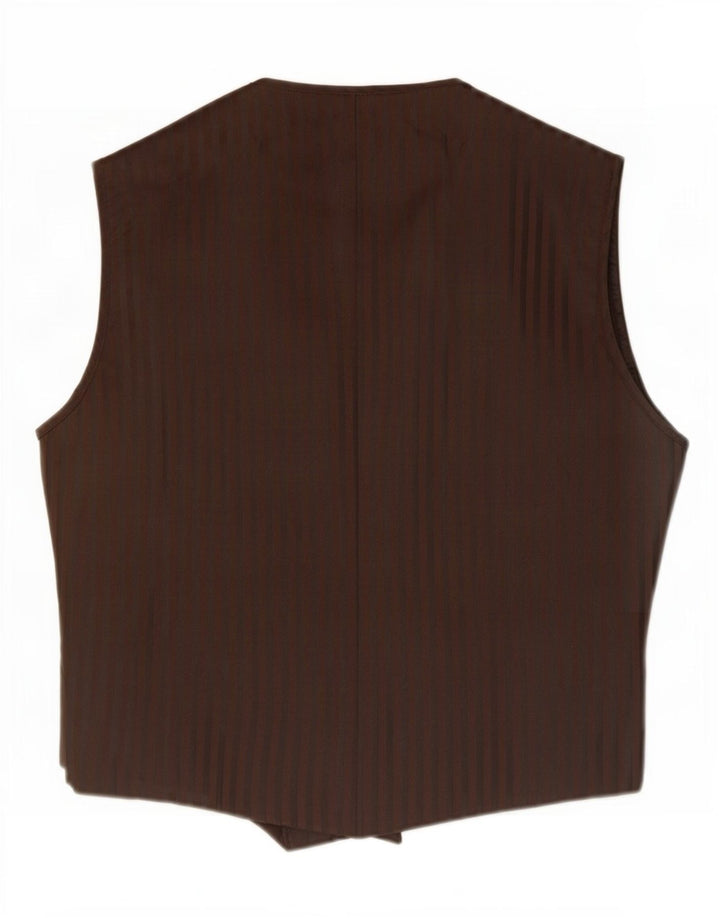 Vintage herrevest XL brun stribet polyester