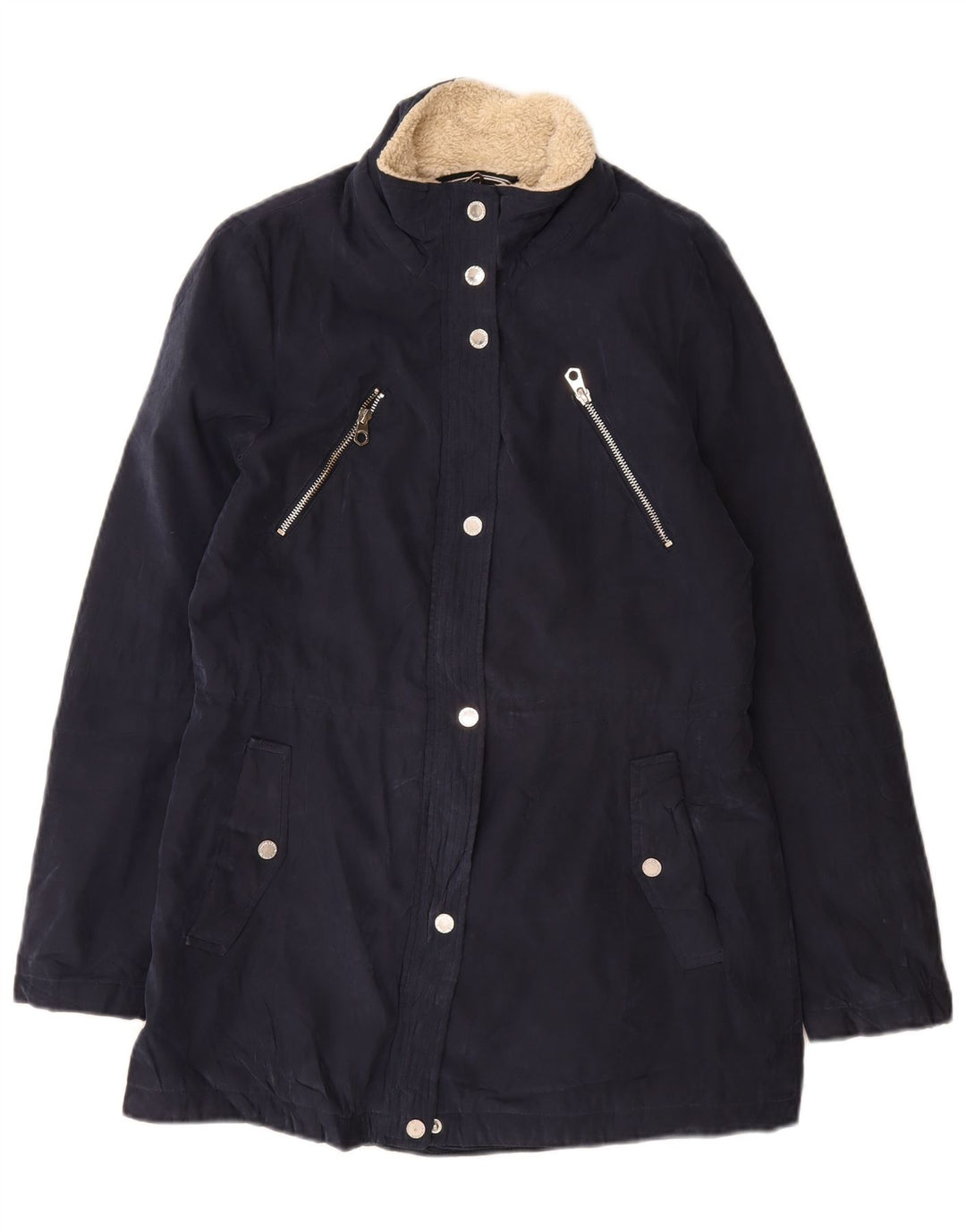Nautica Sherpajakke til kvinder UK 10 Lille marineblå polyester