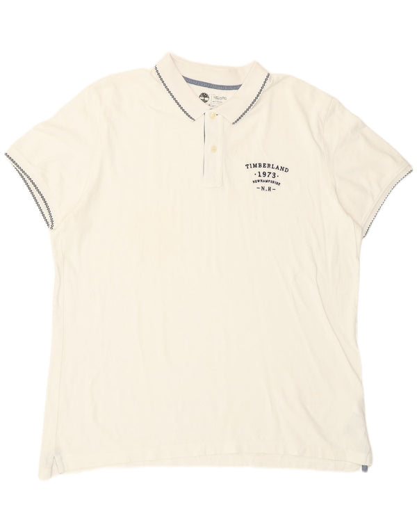 Timberland Herre Slim Fit Polo Shirt 3XL Hvid Bomuld