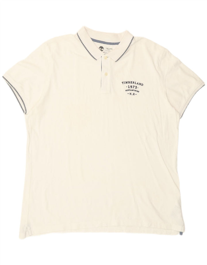 Timberland Herre Slim Fit Polo Shirt 3XL Hvid Bomuld