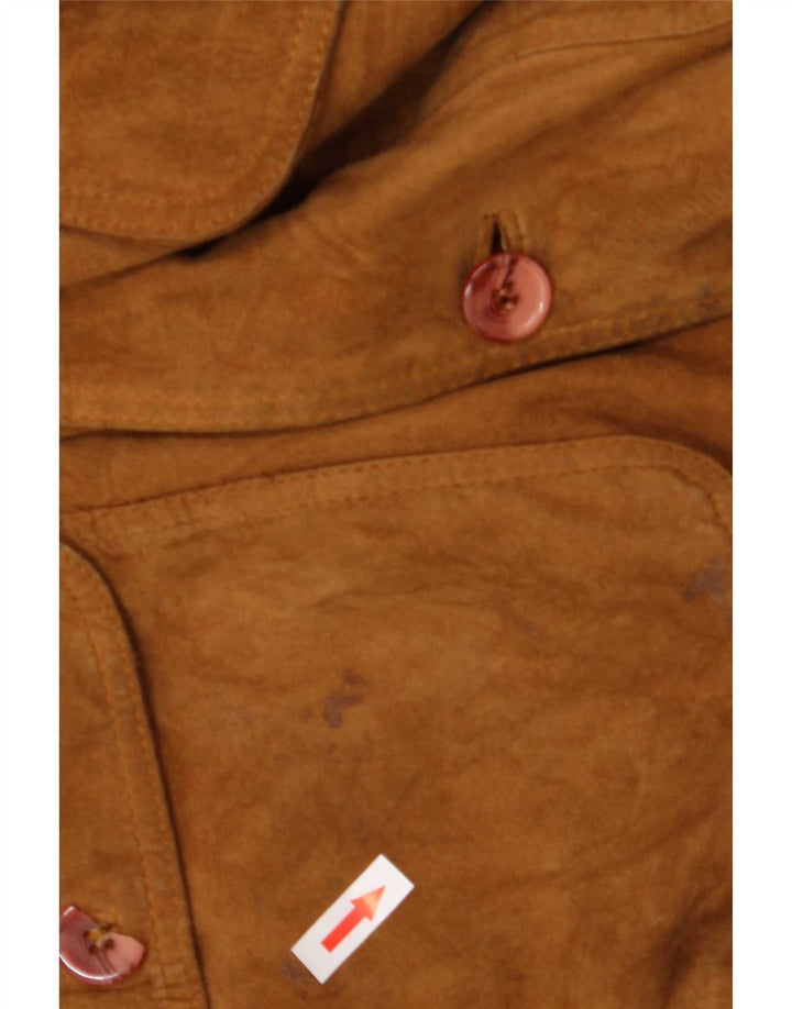 Mansion Mens Suede Bomber Jacket IT 54 2XL Brown Leather