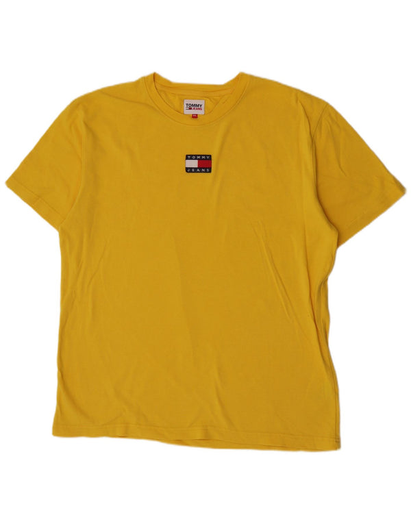 Tommy Hilfiger Herre T-Shirt Top 2XL Gul Bomuld