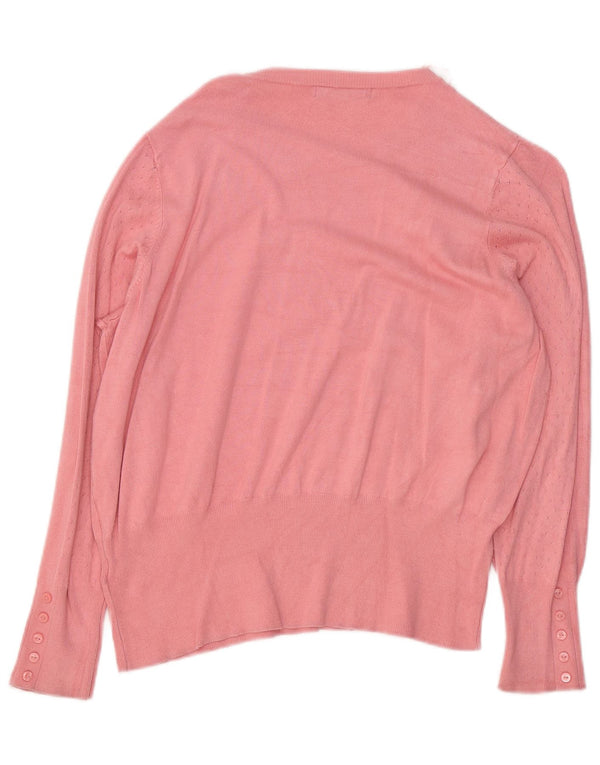 Marks & Spencer Dame Boat Neck Jumper Sweater UK 18 XL Pink Viscose