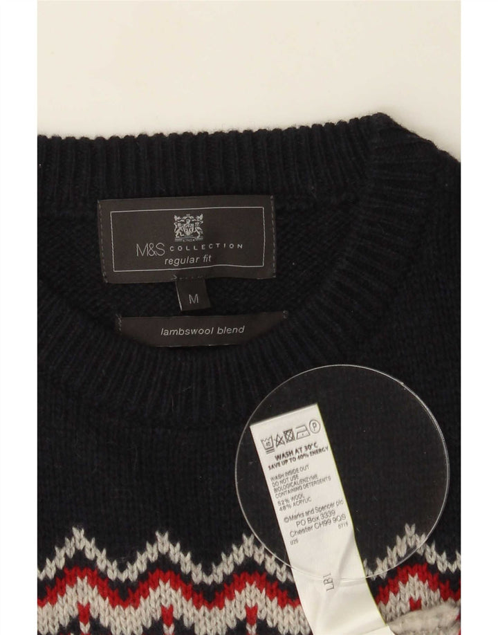 Marks & Spencer Herre sweater med rund hals, Medium Grey Fair Isle