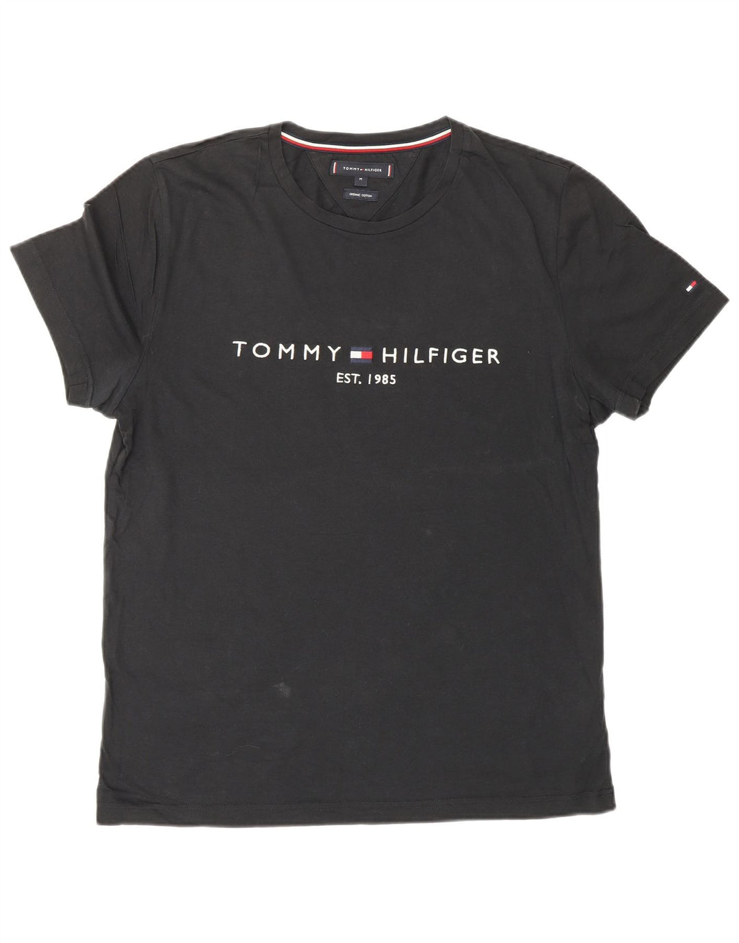 Tommy Hilfiger Herre grafisk T-shirt Top Medium Sort Bomuld