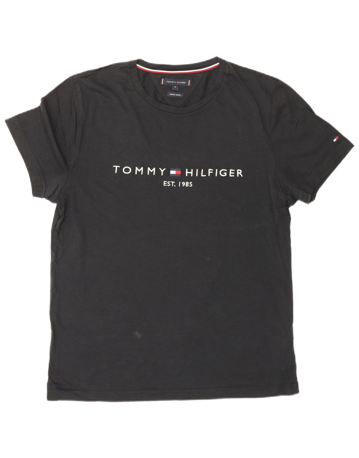 Tommy Hilfiger Herre grafisk T-shirt Top Medium Sort Bomuld