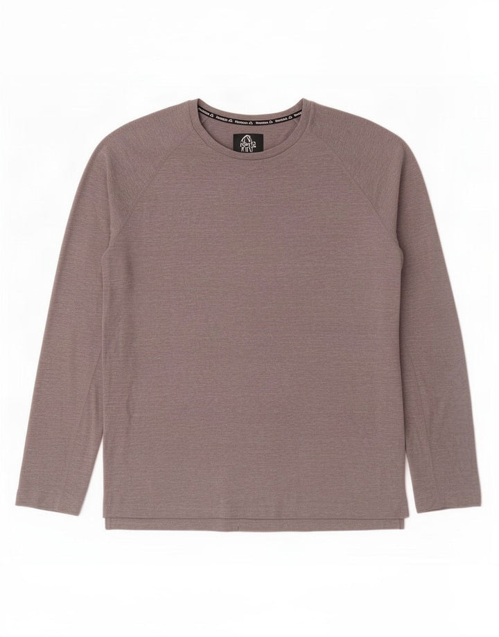 Reebok Herre Top Langærmet Stor Grå Flecked Polyester