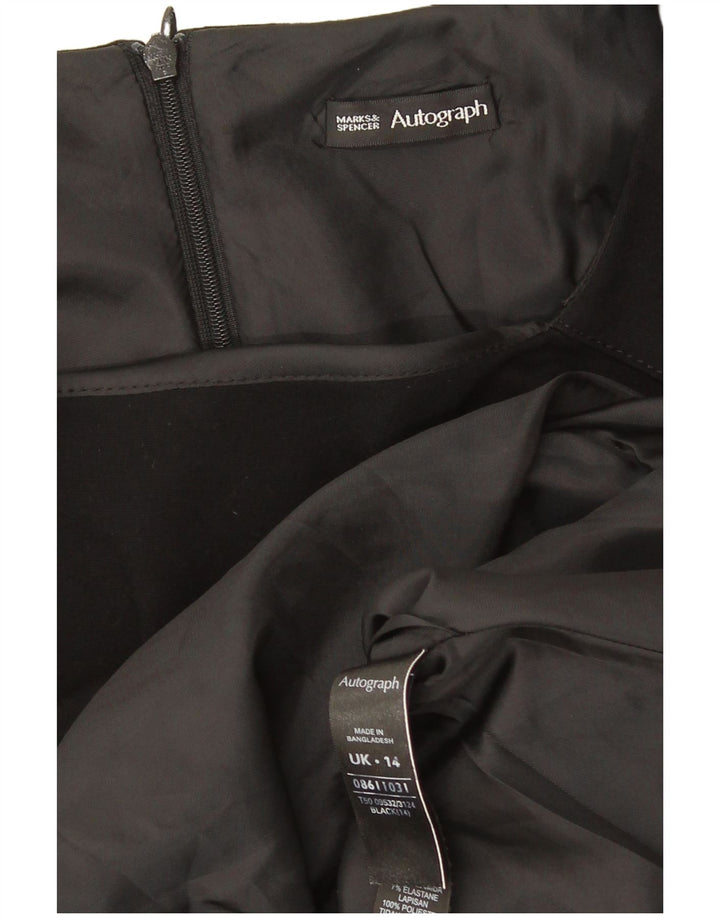 Marks & Spencer Womens Autograph Ærmeløs Skede Kjole UK 14 Medium Black