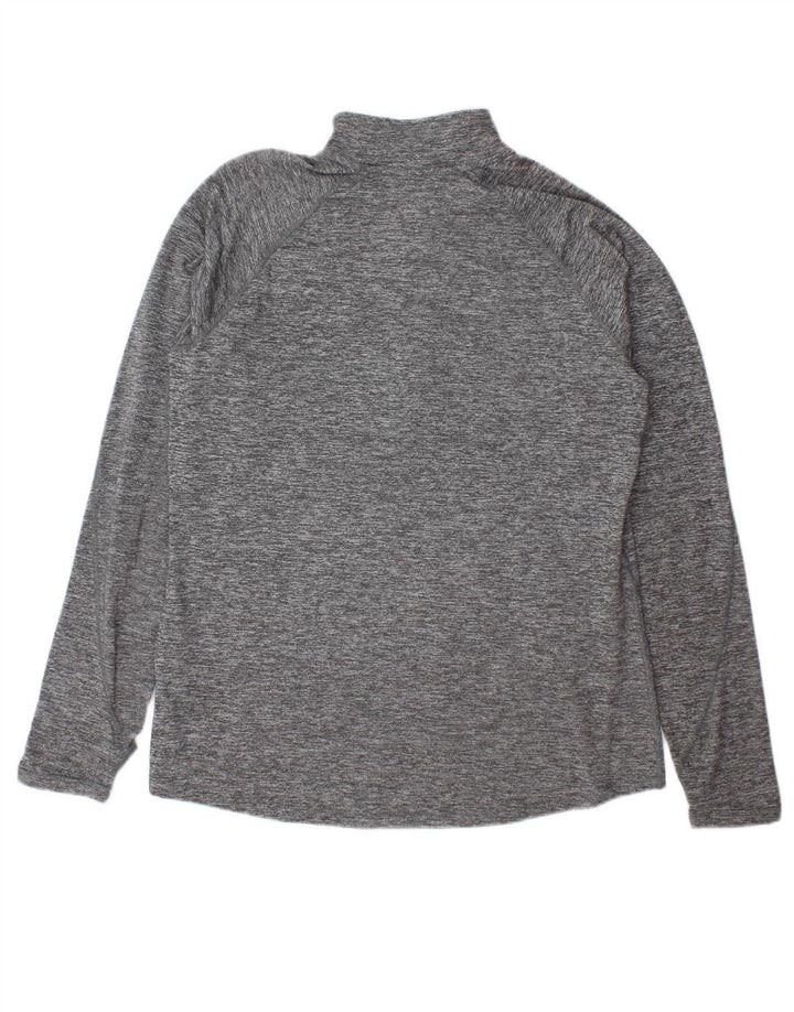 NIKE Womens Dri Fit Zip Neck Pullover Tracksuit Top UK 18 XL Grey Flecked