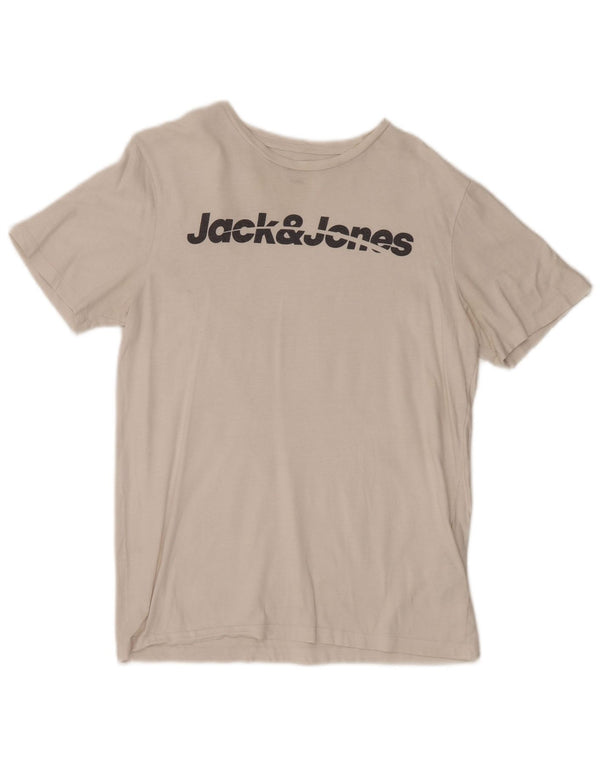 Jack & Jones Herre Regular Fit Grafisk T-shirt Top Medium Hvid Bomuld