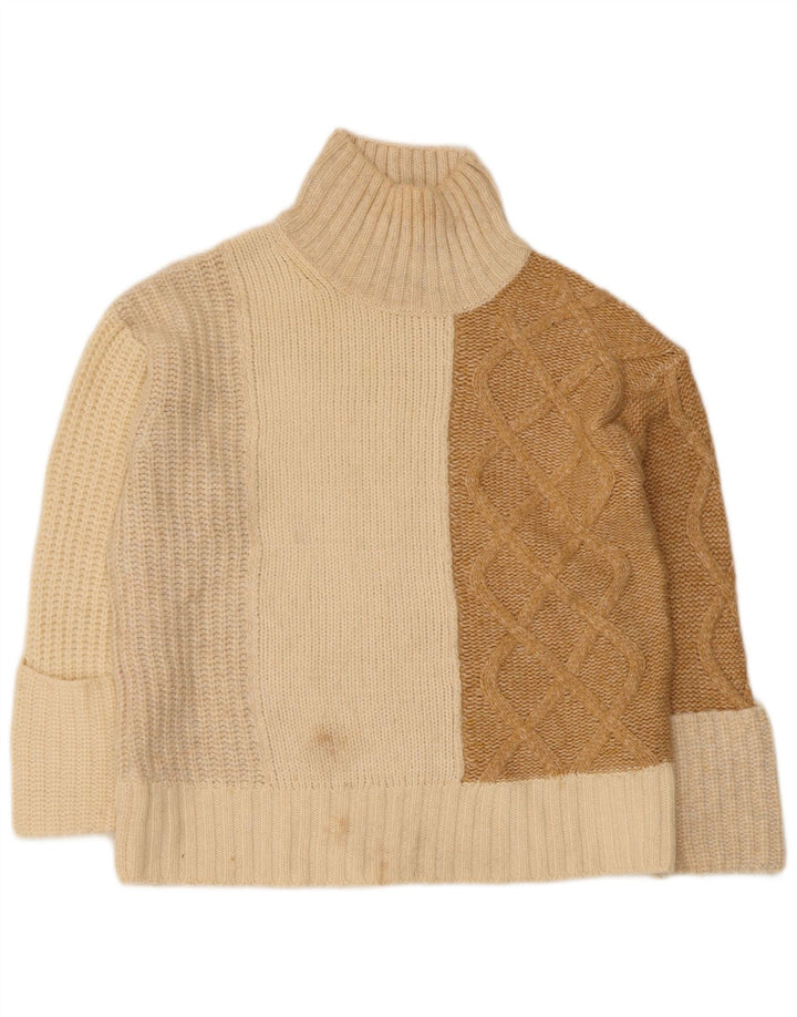 Marks & Spencer Dame Turtle Neck Jumper Sweater UK 10 Small Off White